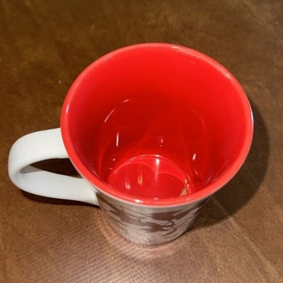 Room Creative Holiday Silhouettes Ceramic Mug With Red Interior & White Exterior - Picture 2 of 7